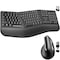 Delton Ergonomic Wireless Battery Keyboard for PC Laptop Office Remote Work DKMKITERG20-WB - alternate 1